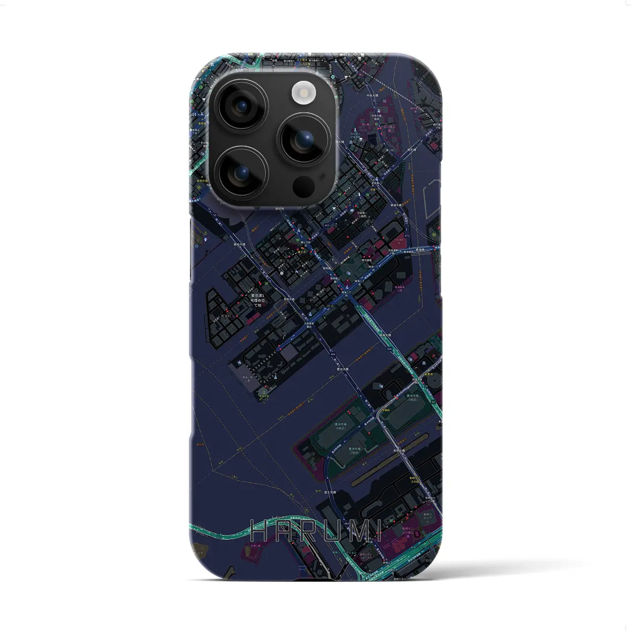 【晴海(東京都)】地図柄iPhoneケース(バックカバータイプ)