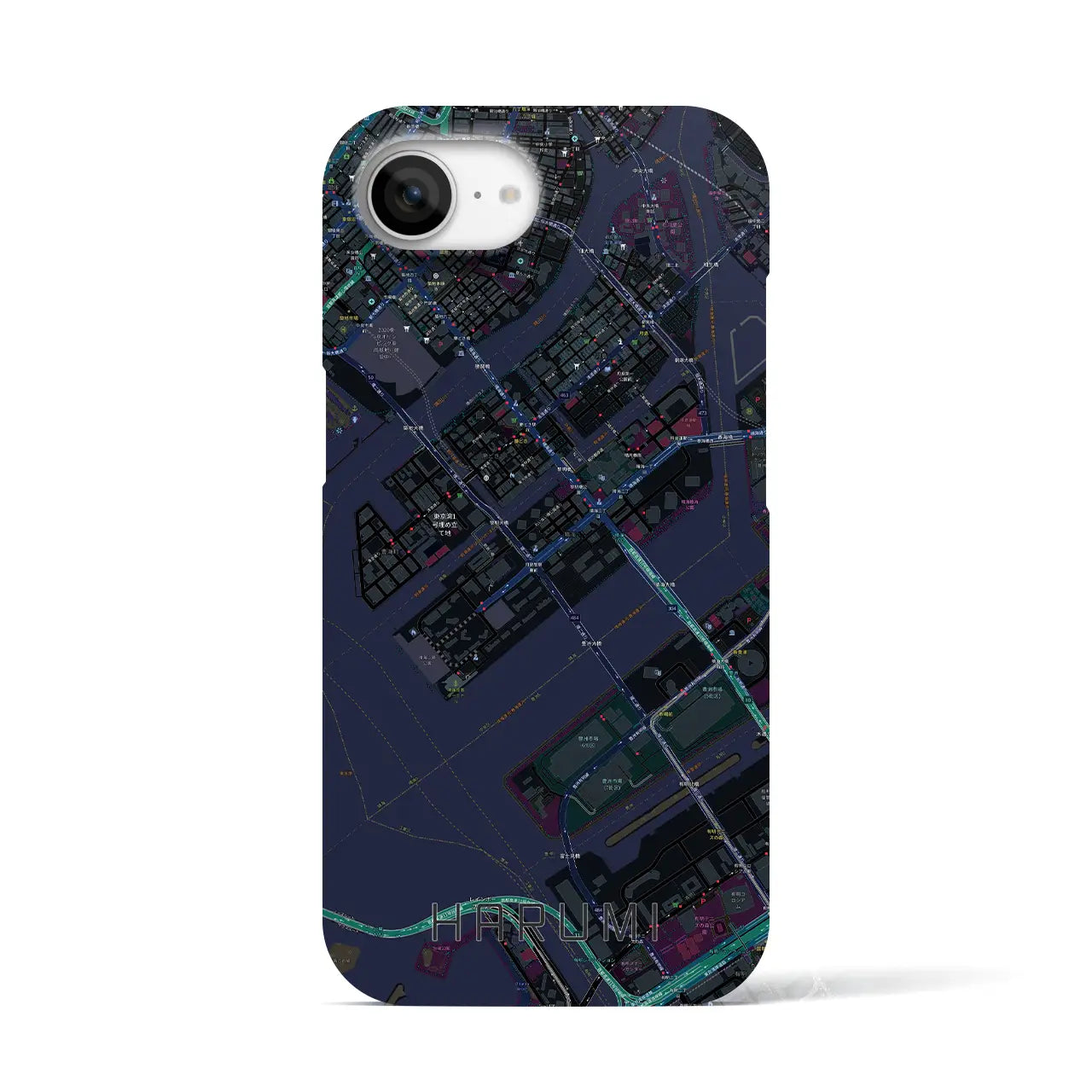 【晴海(東京都)】地図柄iPhoneケース(バックカバータイプ)