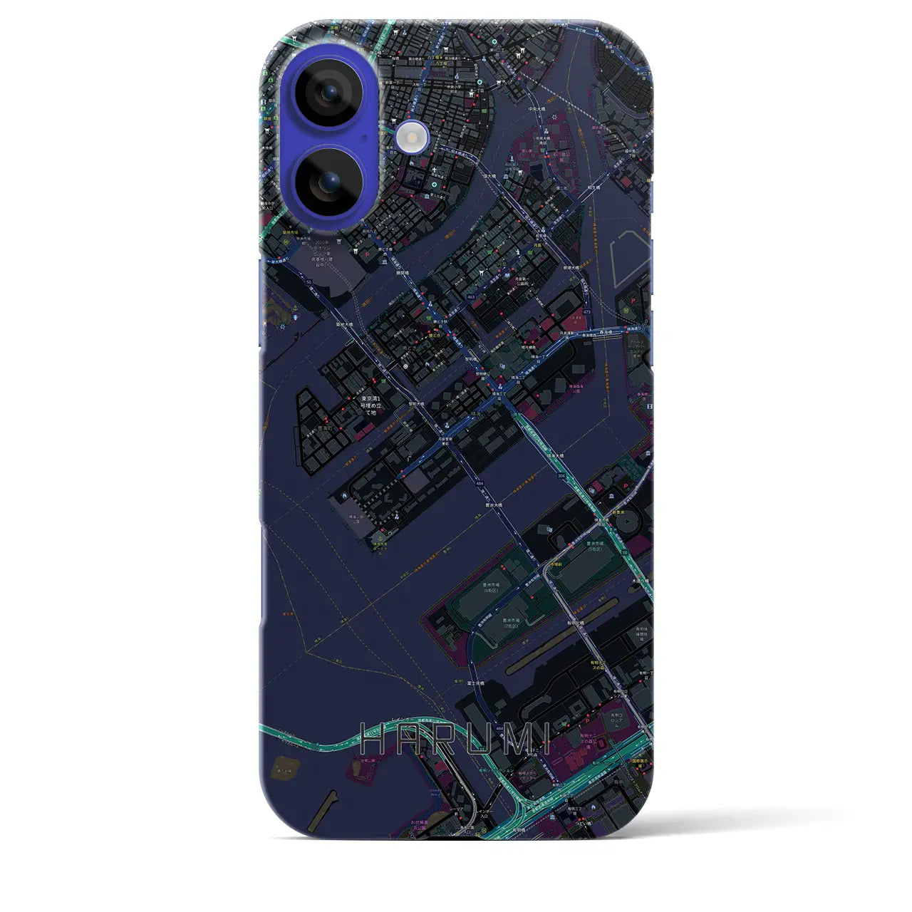 【晴海(東京都)】地図柄iPhoneケース(バックカバータイプ)