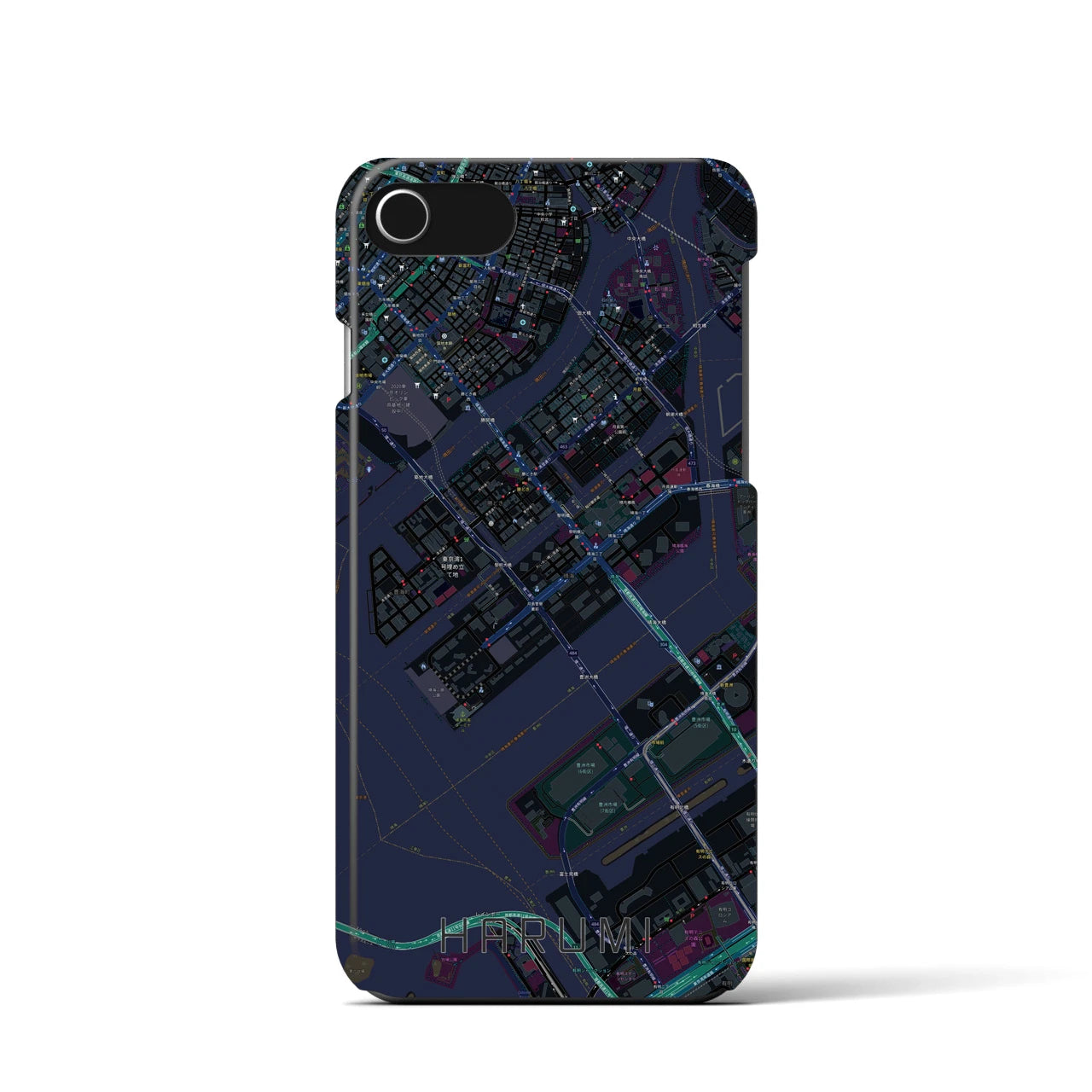 【晴海(東京都)】地図柄iPhoneケース(バックカバータイプ)