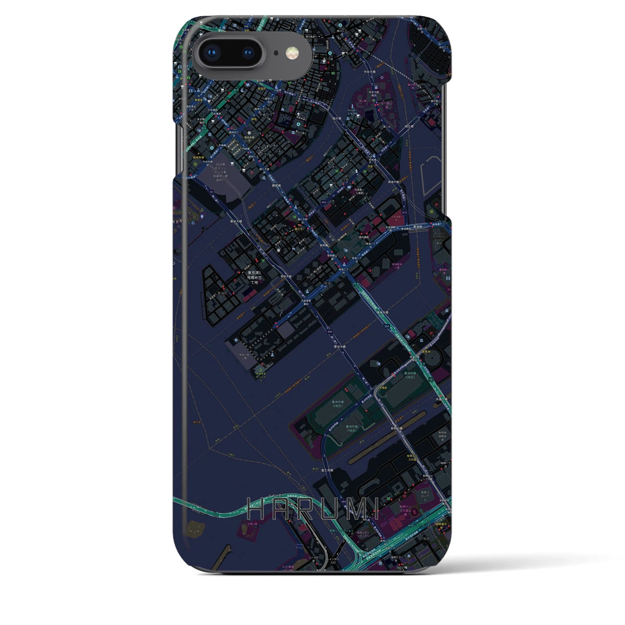 【晴海(東京都)】地図柄iPhoneケース(バックカバータイプ)