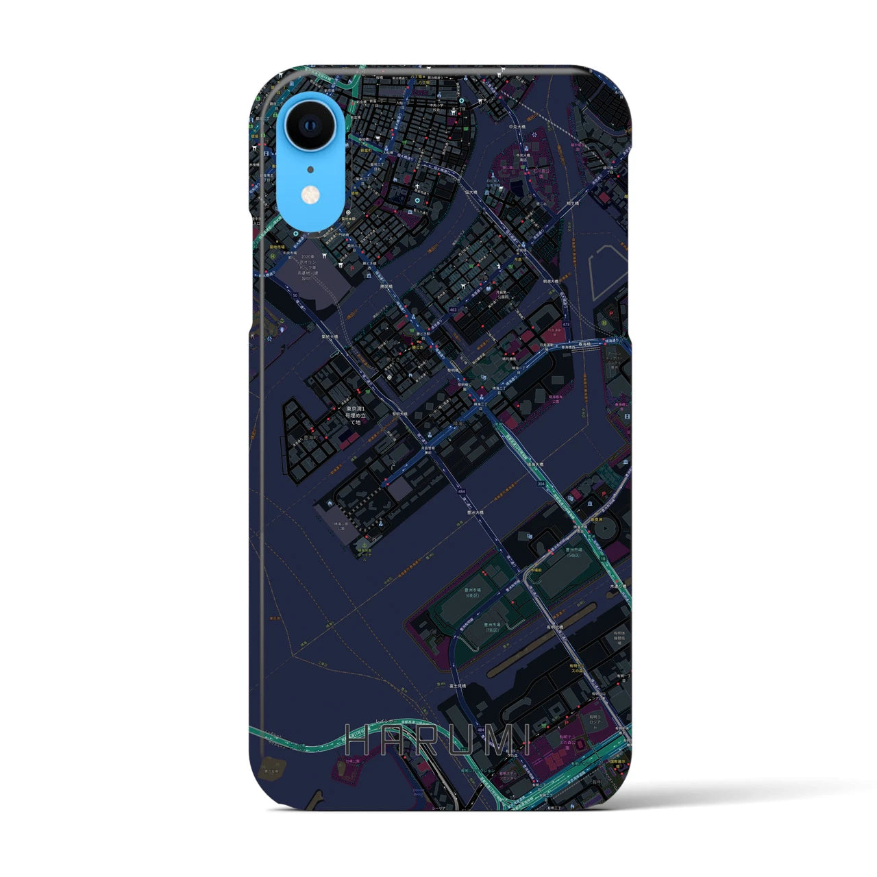 【晴海(東京都)】地図柄iPhoneケース(バックカバータイプ)