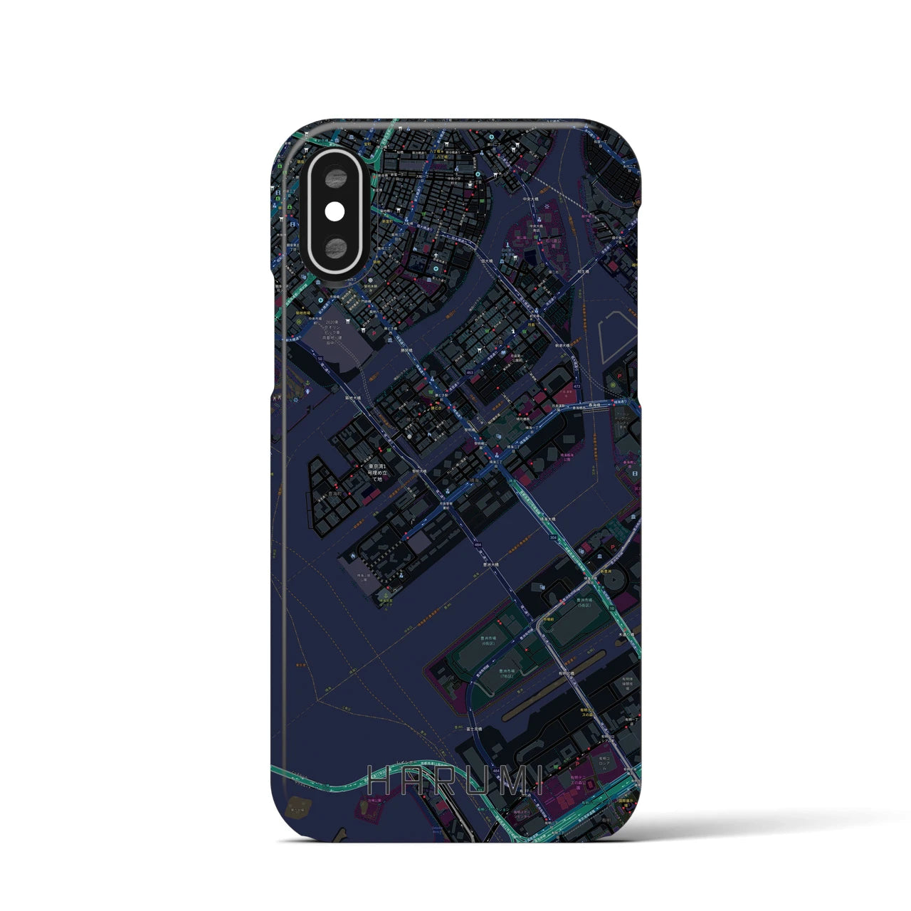 【晴海(東京都)】地図柄iPhoneケース(バックカバータイプ)