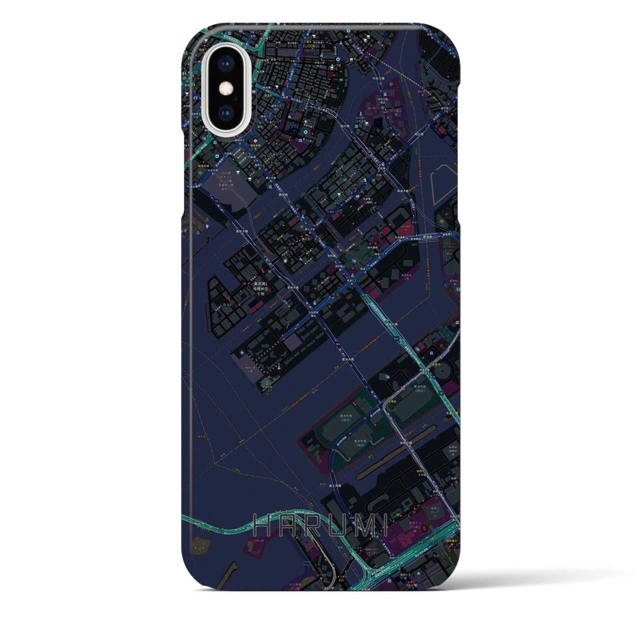 【晴海(東京都)】地図柄iPhoneケース(バックカバータイプ)