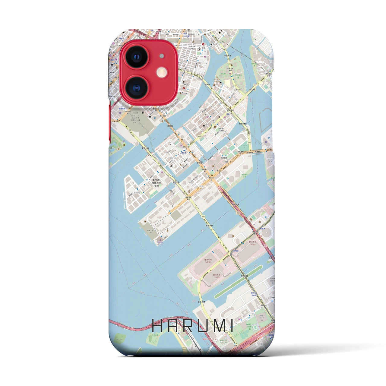 【晴海(東京都)】地図柄iPhoneケース(バックカバータイプ)