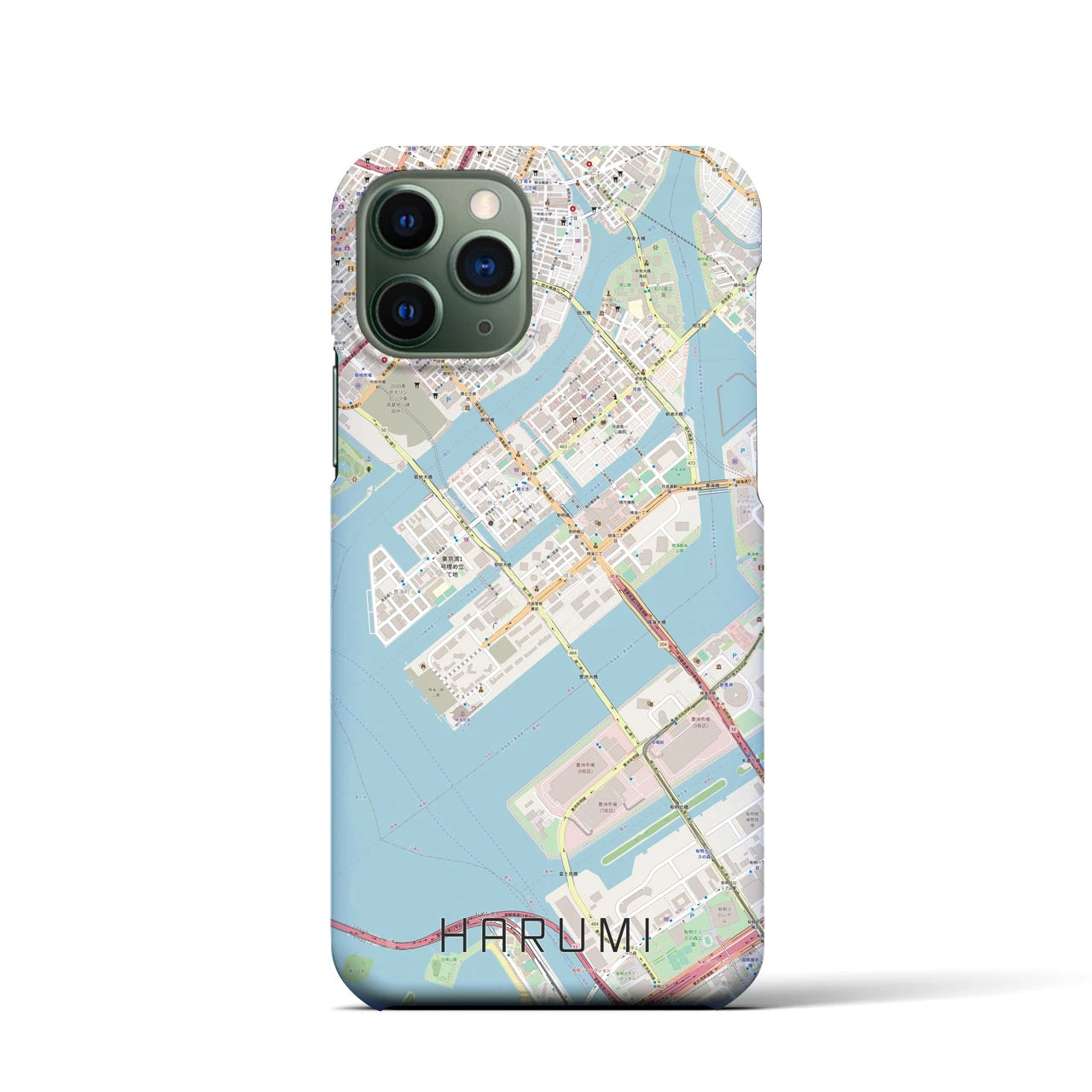 【晴海(東京都)】地図柄iPhoneケース(バックカバータイプ)