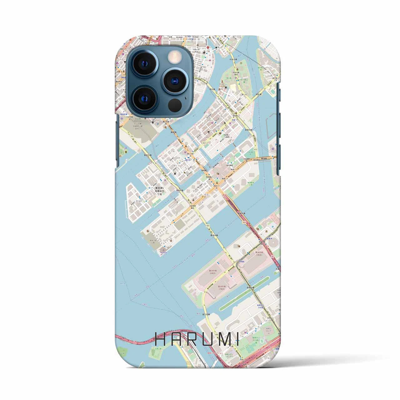【晴海(東京都)】地図柄iPhoneケース(バックカバータイプ)