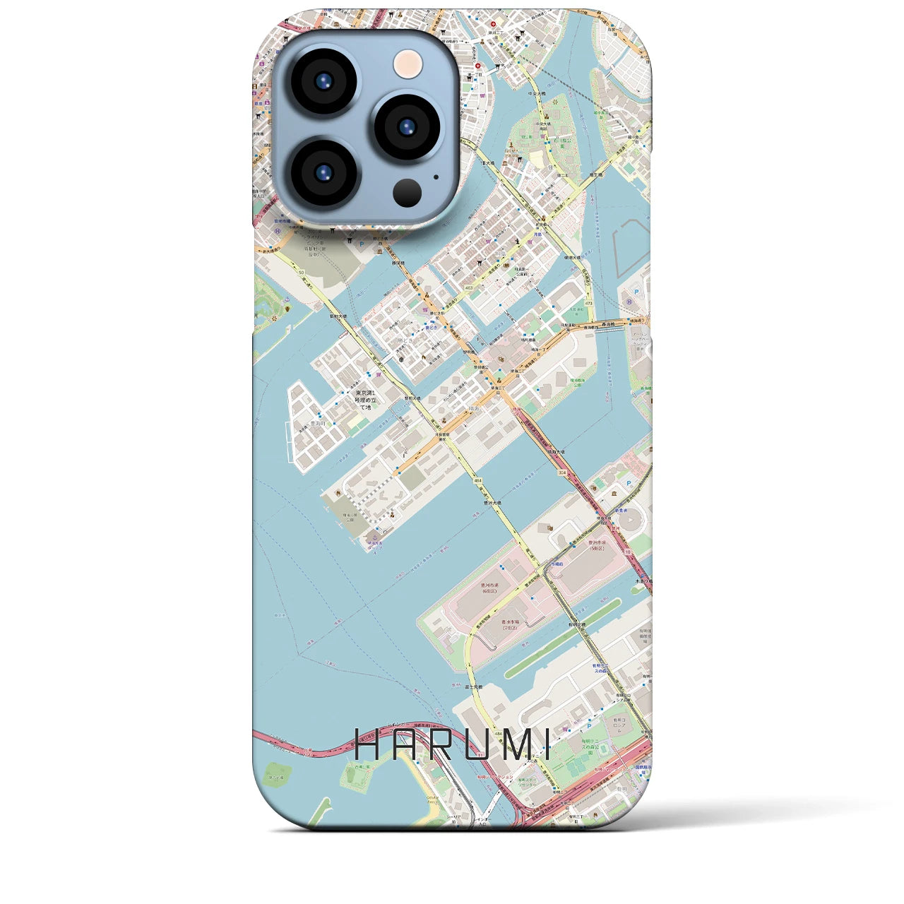 【晴海(東京都)】地図柄iPhoneケース(バックカバータイプ)