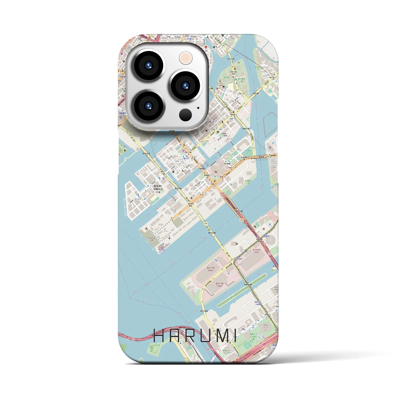 【晴海(東京都)】地図柄iPhoneケース(バックカバータイプ)