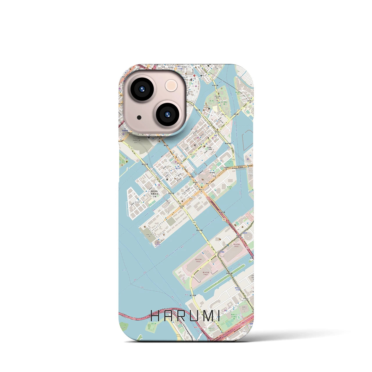 【晴海(東京都)】地図柄iPhoneケース(バックカバータイプ)