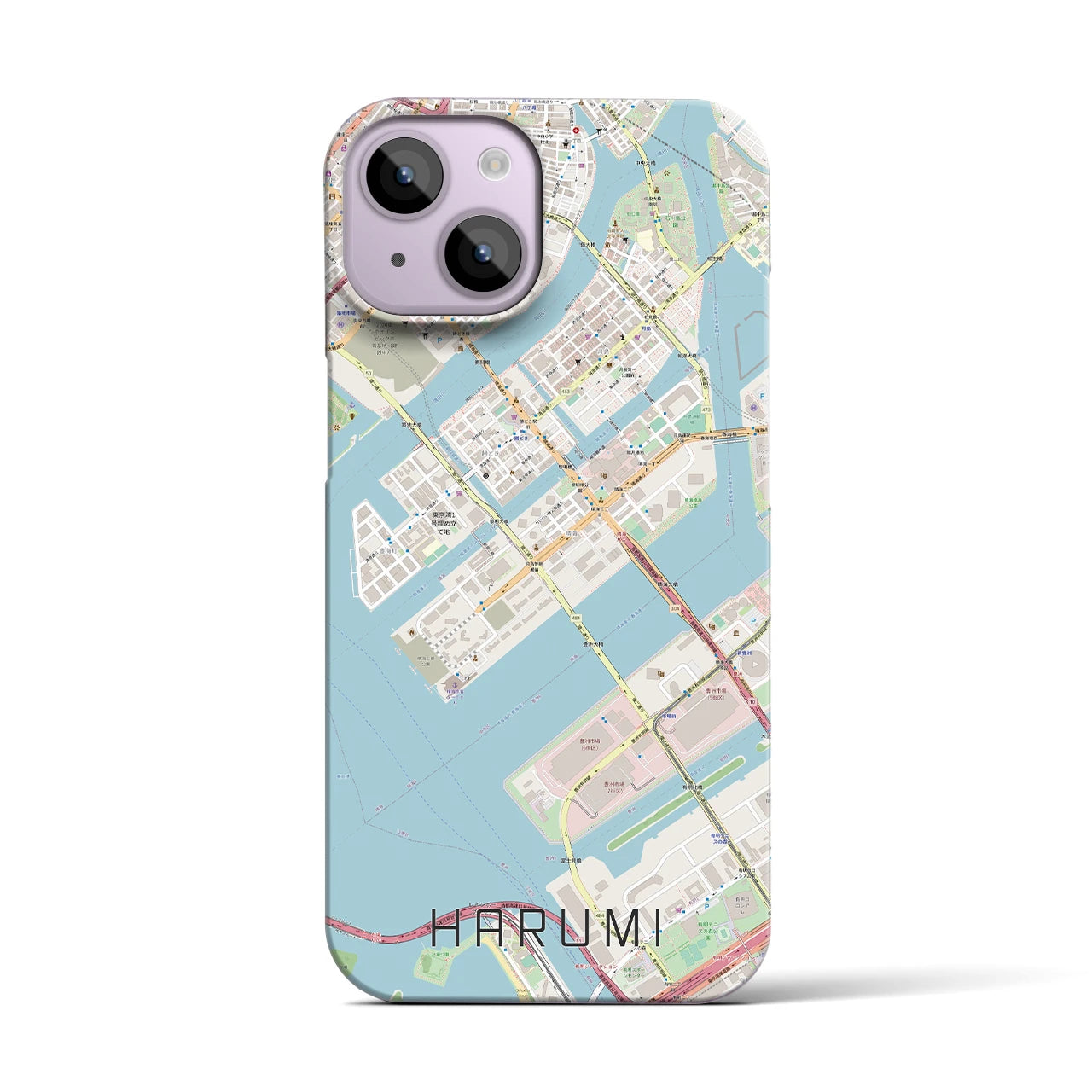 【晴海(東京都)】地図柄iPhoneケース(バックカバータイプ)