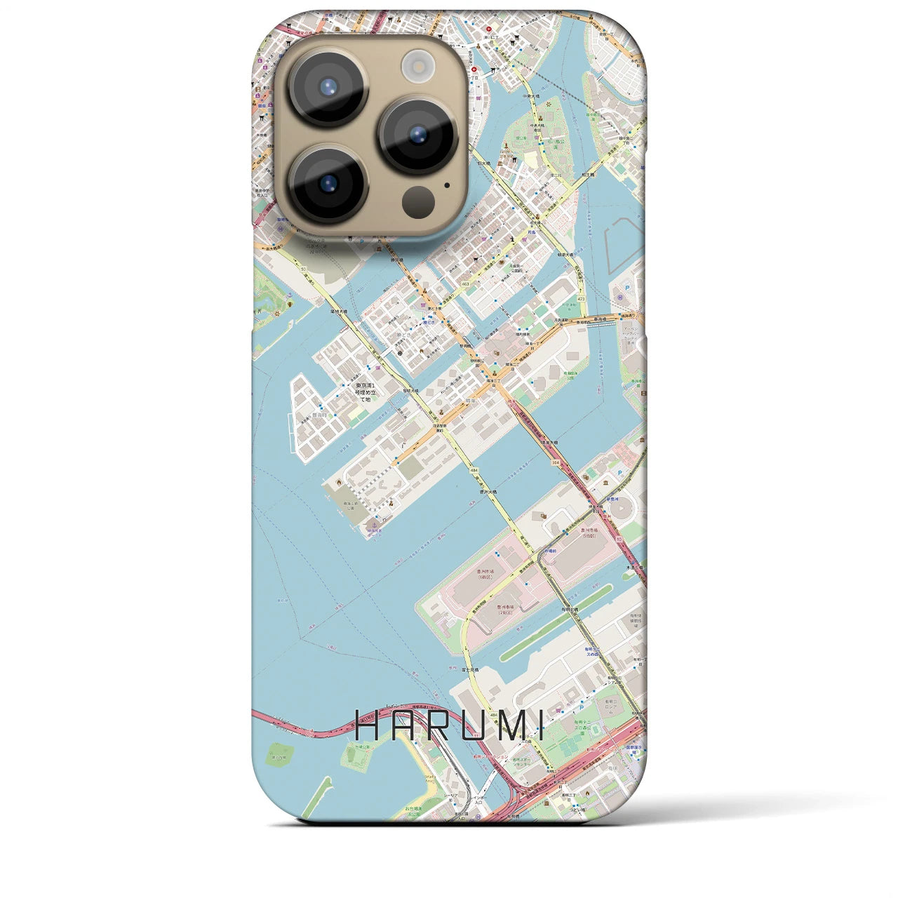 【晴海(東京都)】地図柄iPhoneケース(バックカバータイプ)