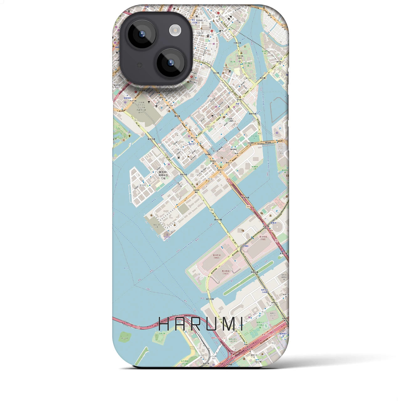 【晴海(東京都)】地図柄iPhoneケース(バックカバータイプ)