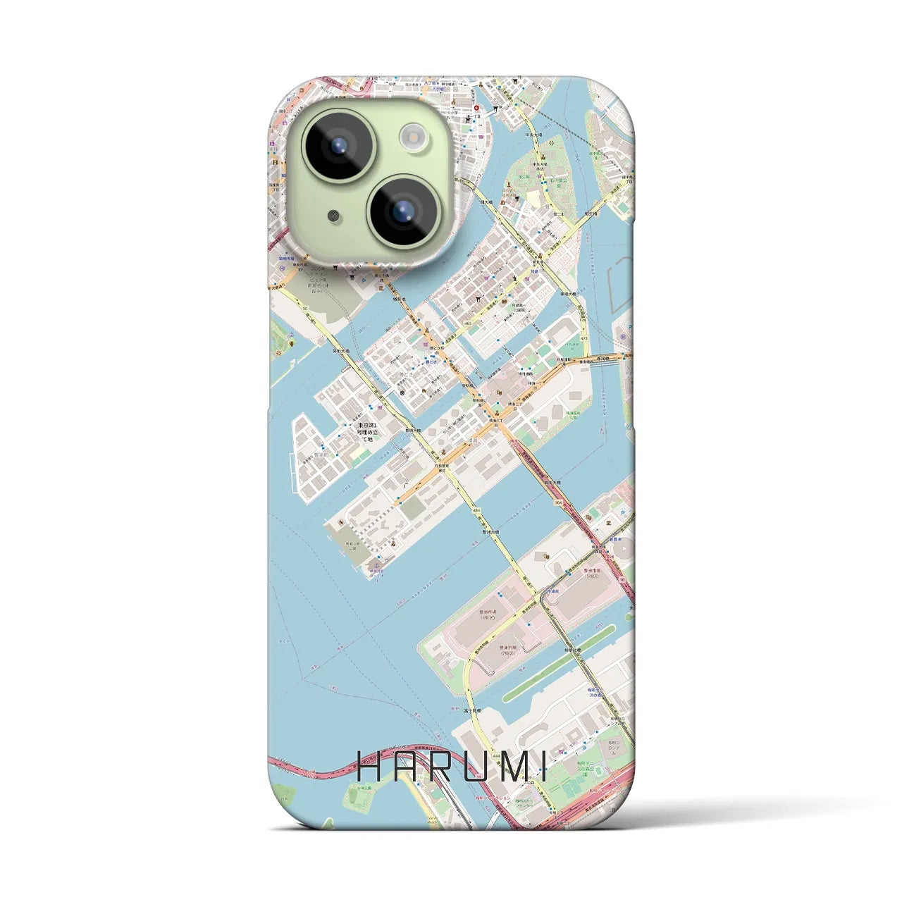 【晴海(東京都)】地図柄iPhoneケース(バックカバータイプ)
