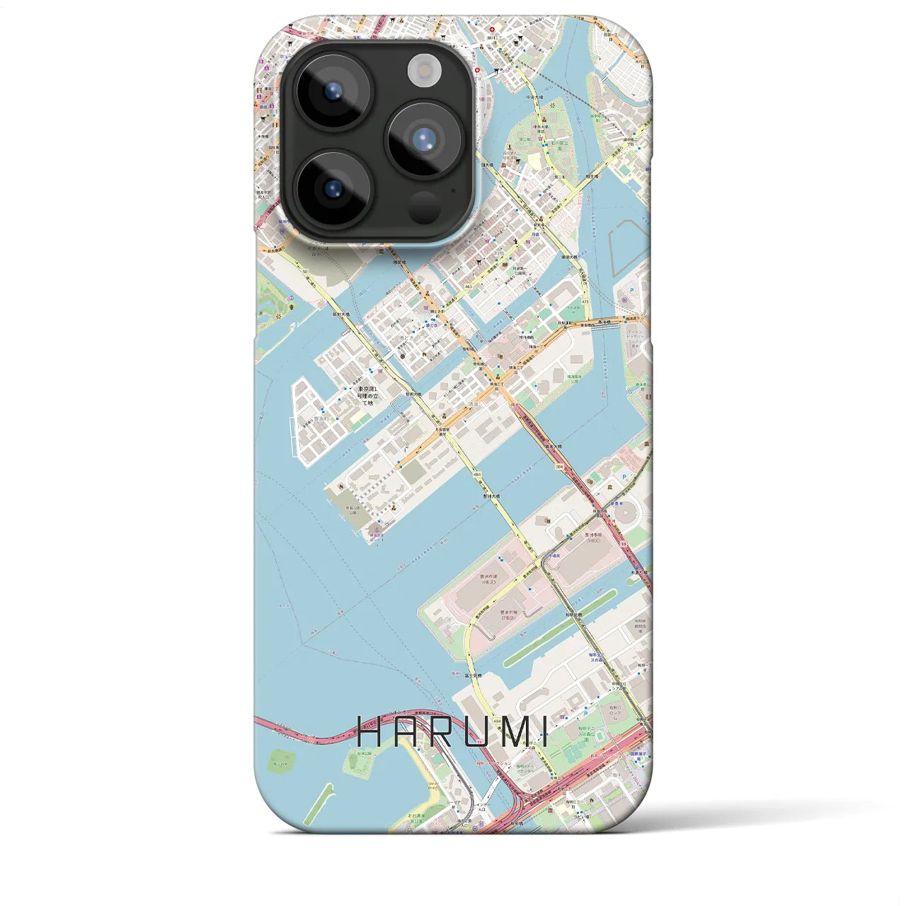 【晴海(東京都)】地図柄iPhoneケース(バックカバータイプ)