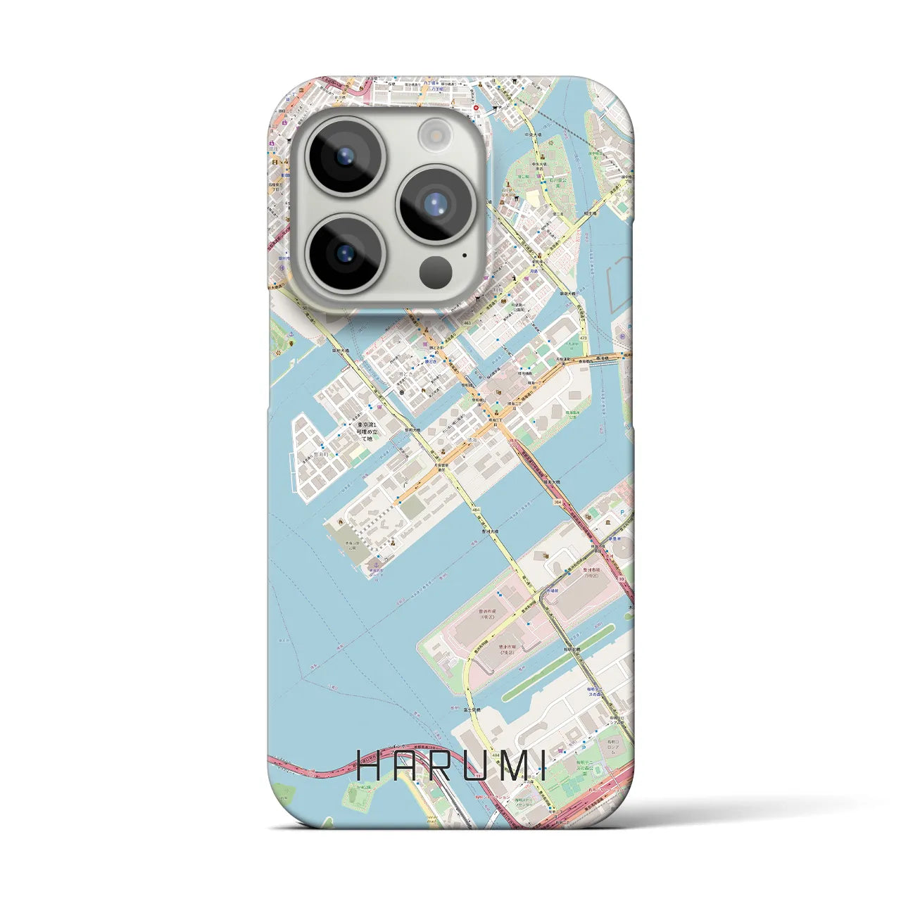 【晴海(東京都)】地図柄iPhoneケース(バックカバータイプ)