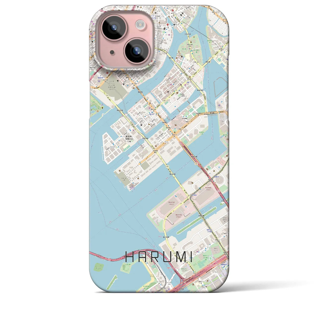 【晴海(東京都)】地図柄iPhoneケース(バックカバータイプ)