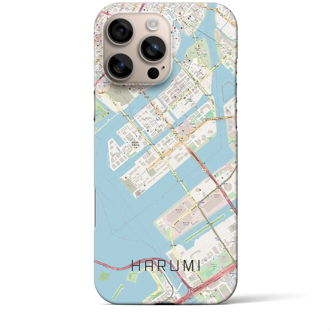 【晴海(東京都)】地図柄iPhoneケース(バックカバータイプ)