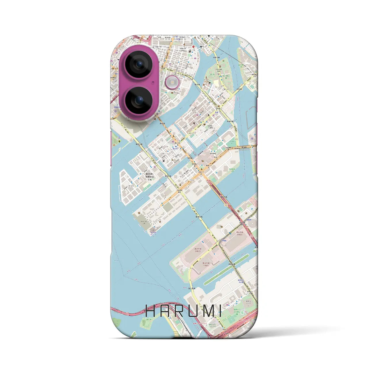 【晴海(東京都)】地図柄iPhoneケース(バックカバータイプ)