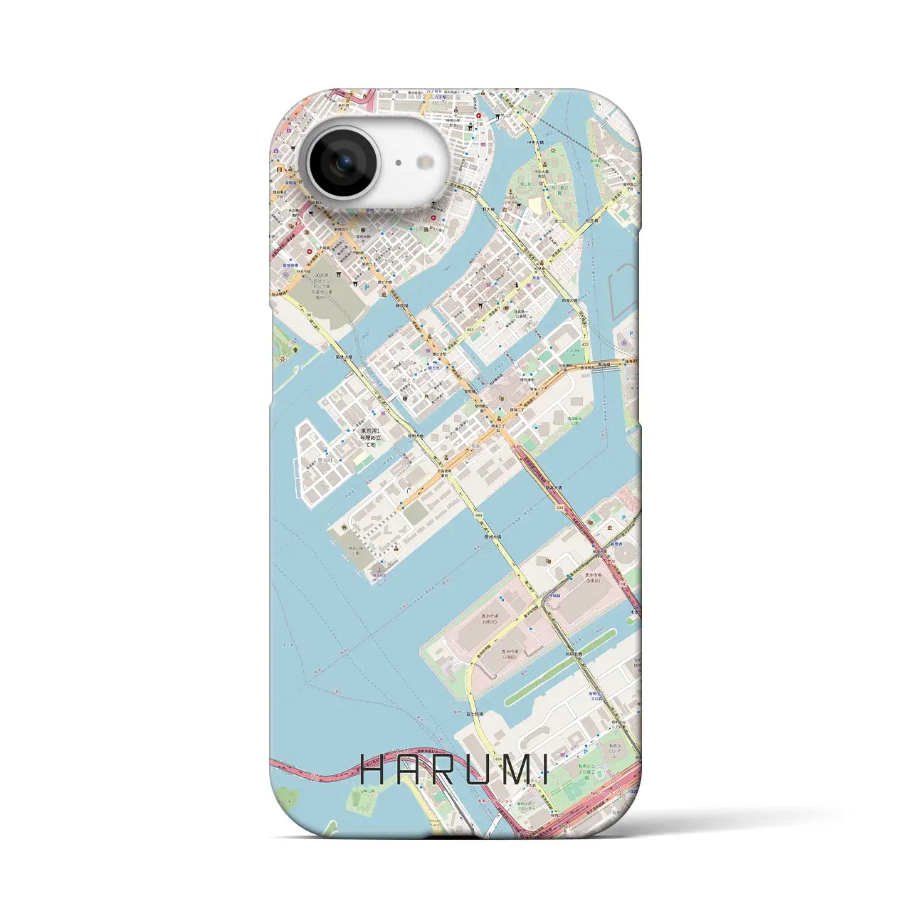 【晴海(東京都)】地図柄iPhoneケース(バックカバータイプ)