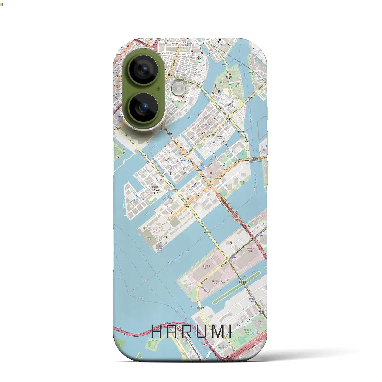 【晴海(東京都)】地図柄iPhoneケース(バックカバータイプ)