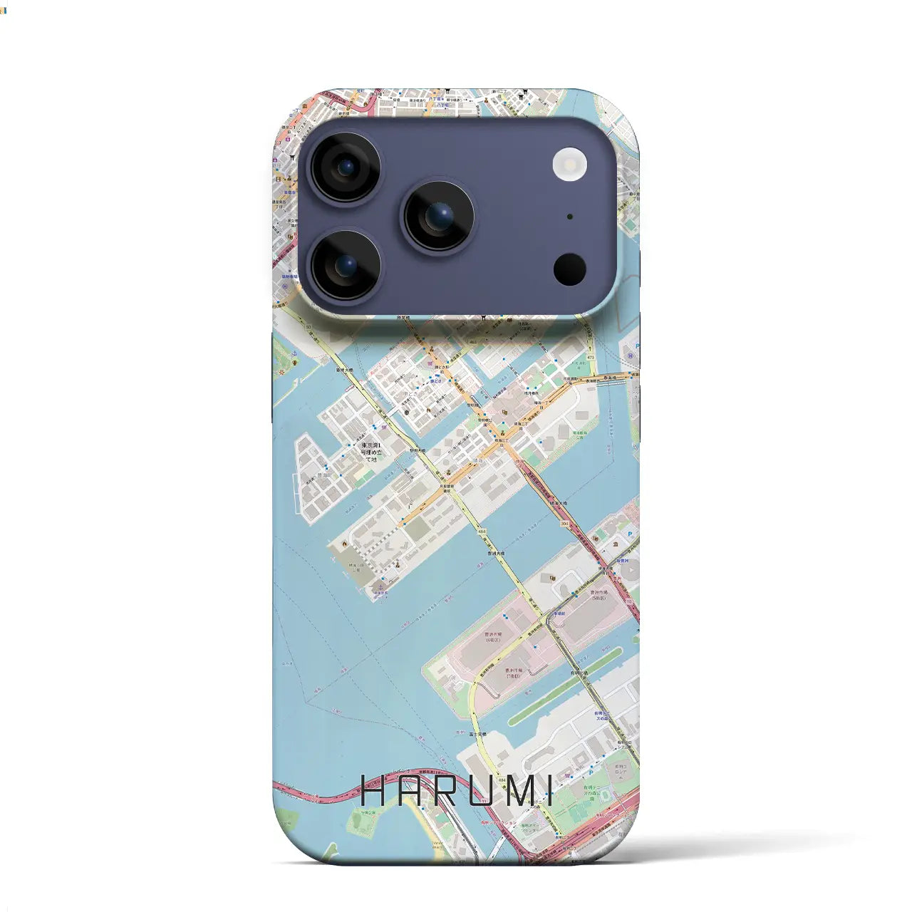 【晴海(東京都)】地図柄iPhoneケース(バックカバータイプ)