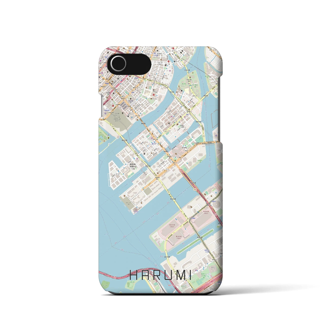 【晴海(東京都)】地図柄iPhoneケース(バックカバータイプ)
