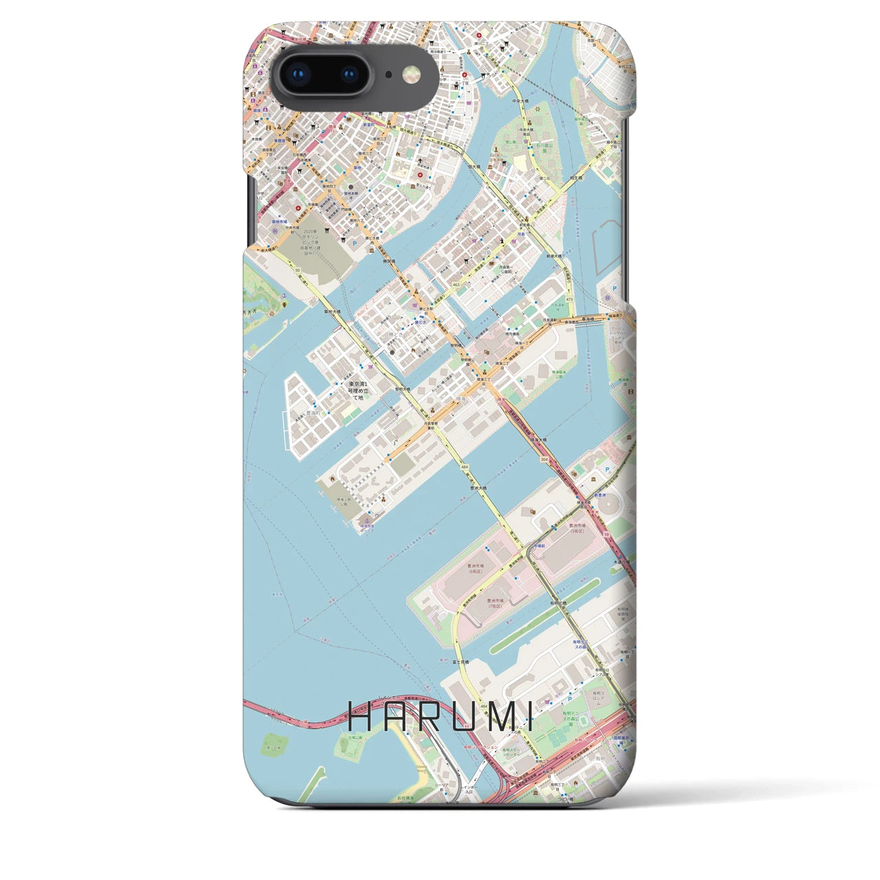 【晴海(東京都)】地図柄iPhoneケース(バックカバータイプ)