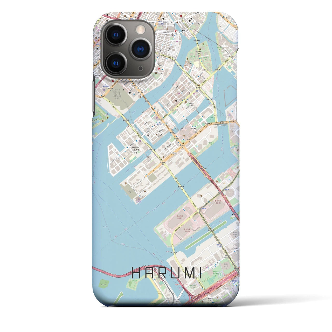 【晴海(東京都)】地図柄iPhoneケース(バックカバータイプ)