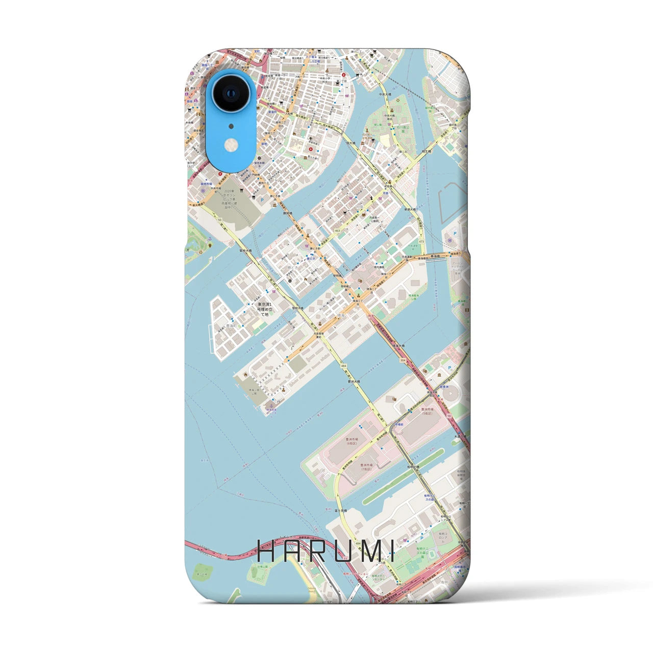 【晴海(東京都)】地図柄iPhoneケース(バックカバータイプ)