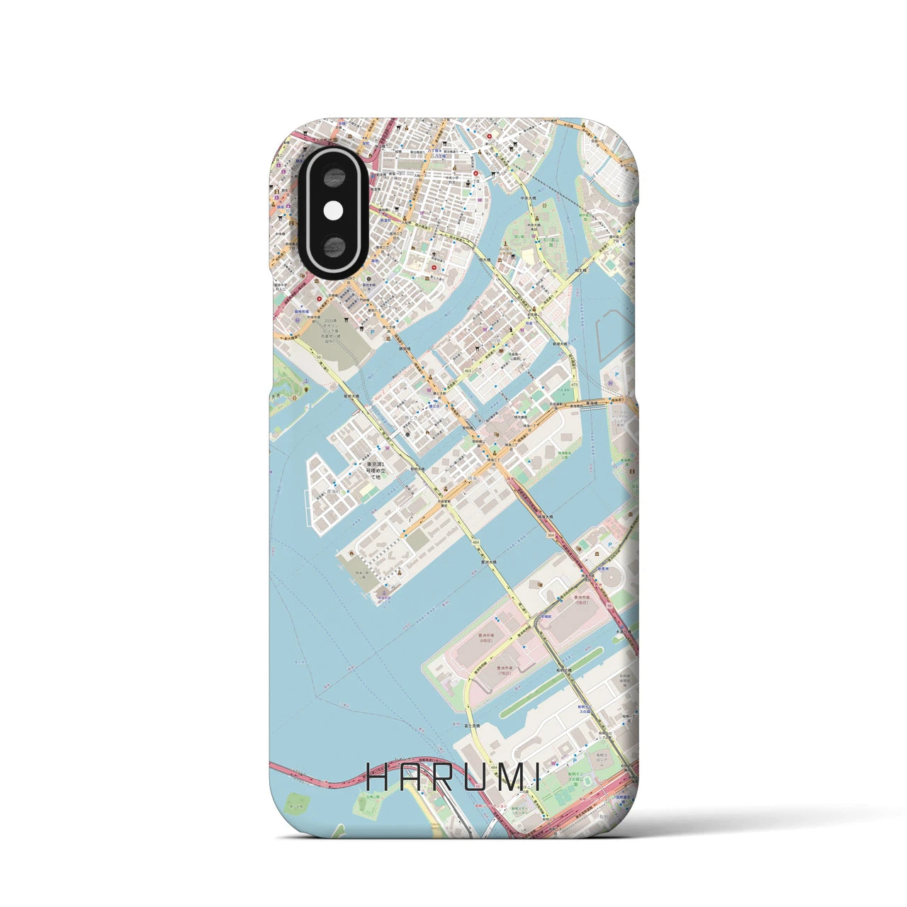 【晴海(東京都)】地図柄iPhoneケース(バックカバータイプ)