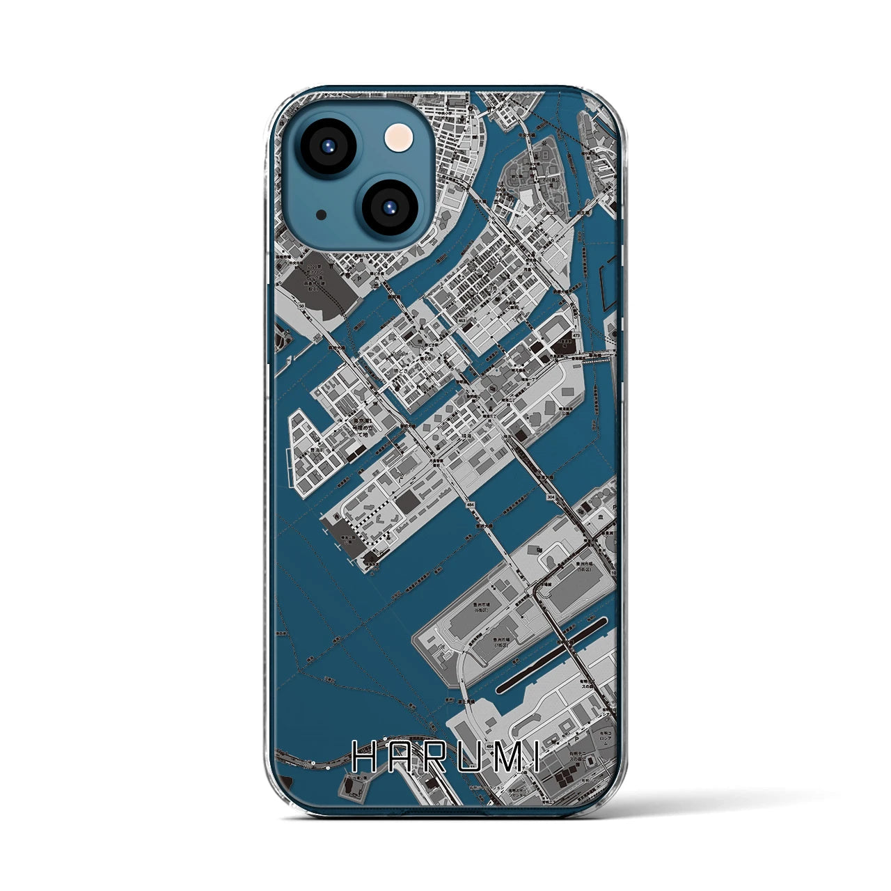 【晴海(東京都)】地図柄iPhoneケース(クリアタイプ)