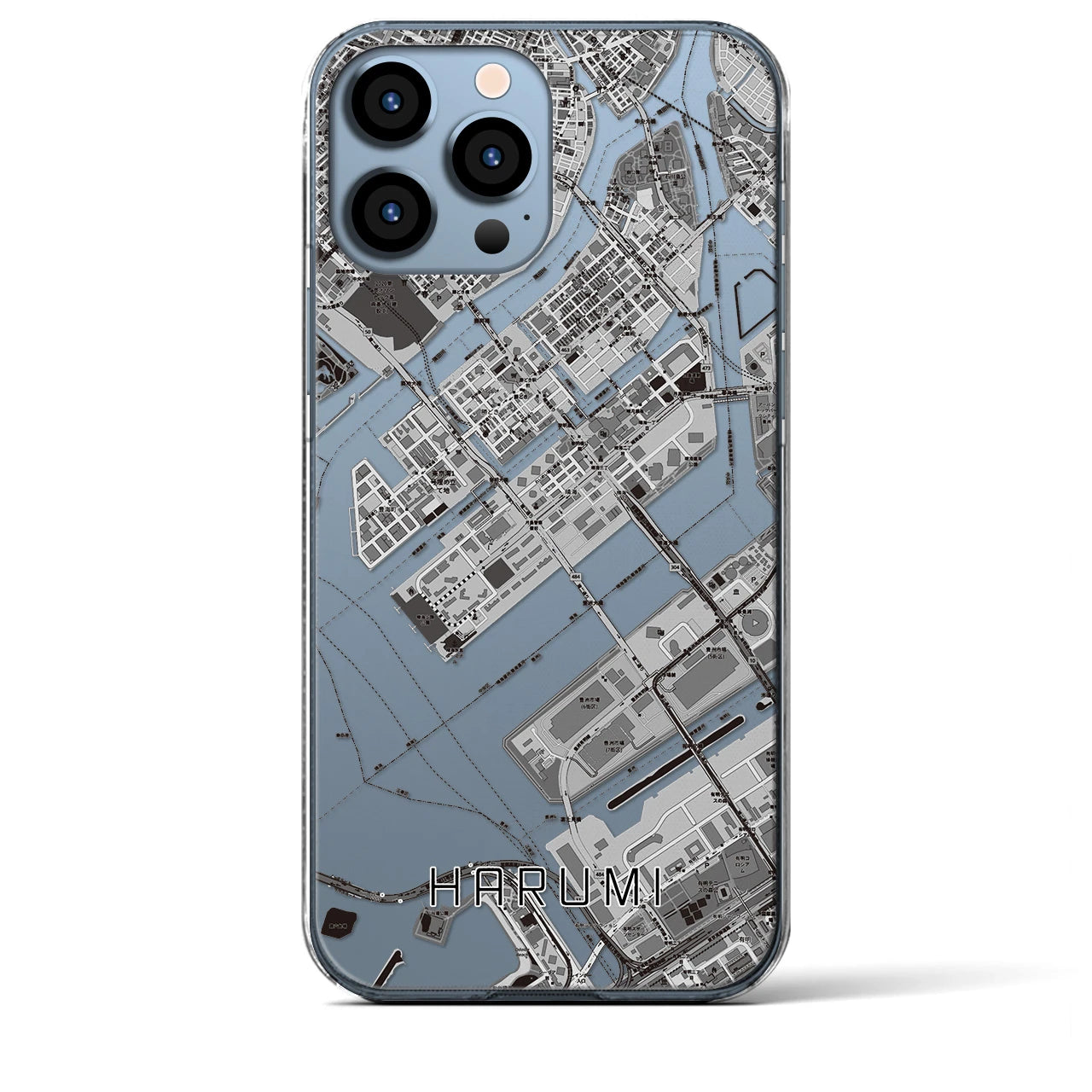 【晴海(東京都)】地図柄iPhoneケース(クリアタイプ)