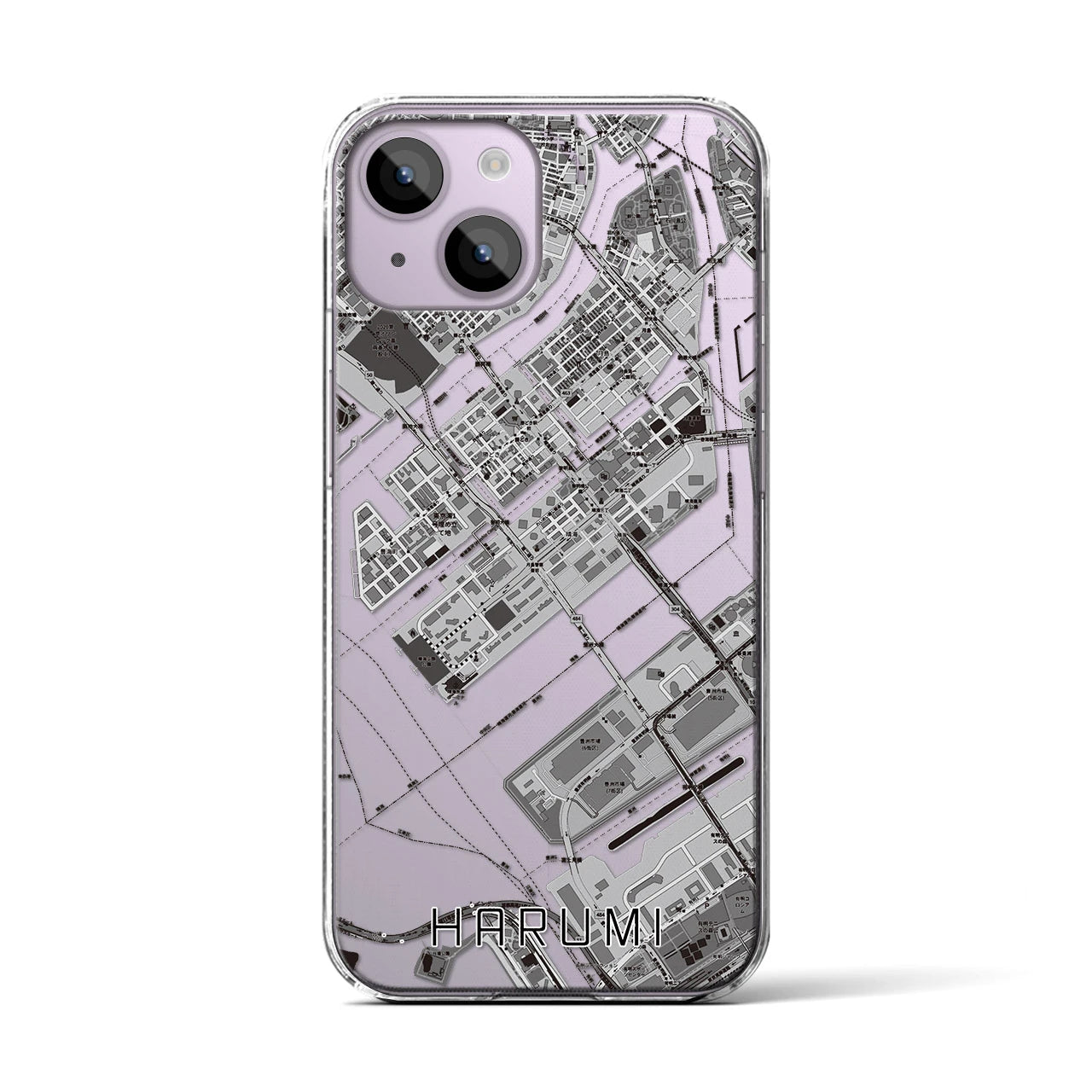 【晴海(東京都)】地図柄iPhoneケース(クリアタイプ)