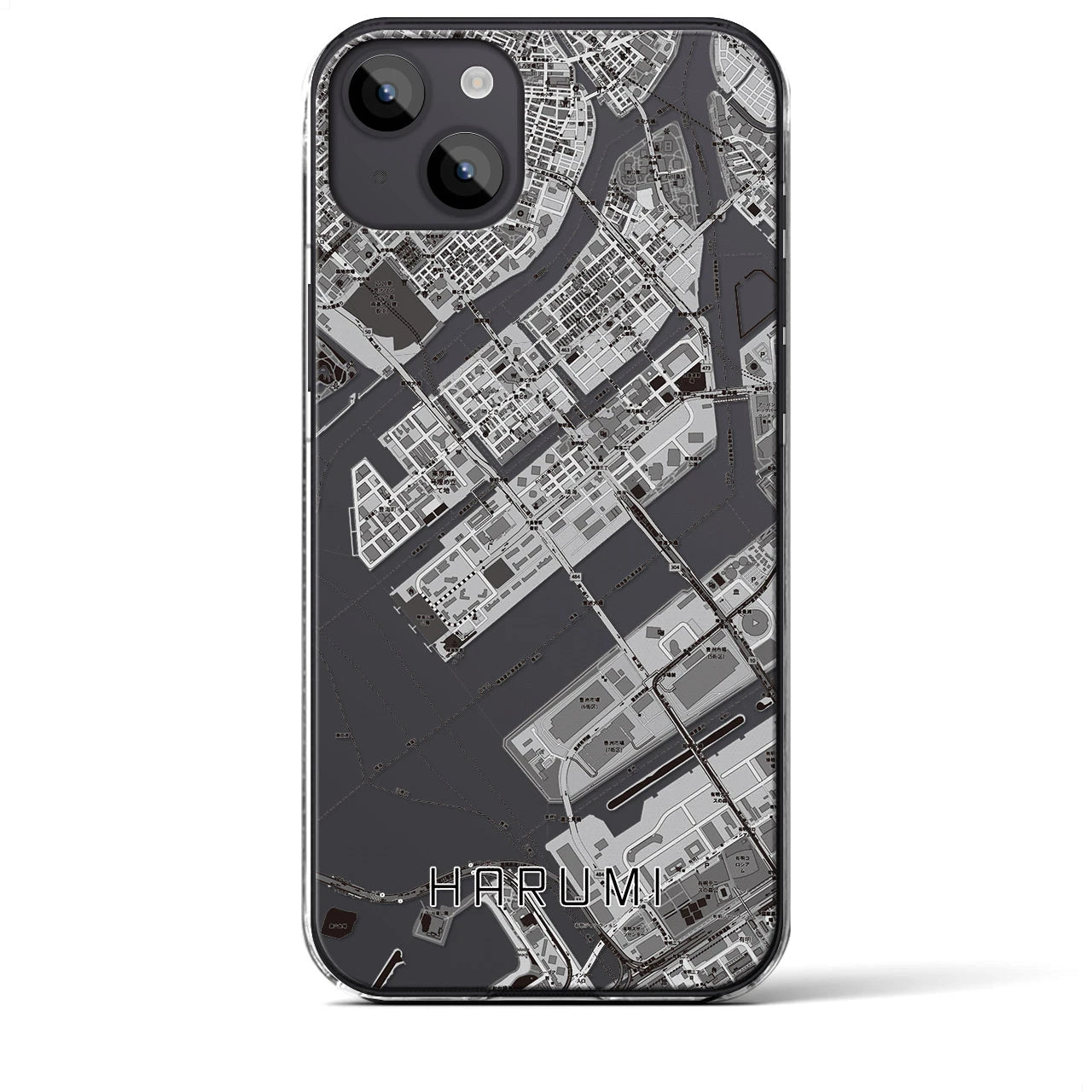 【晴海(東京都)】地図柄iPhoneケース(クリアタイプ)