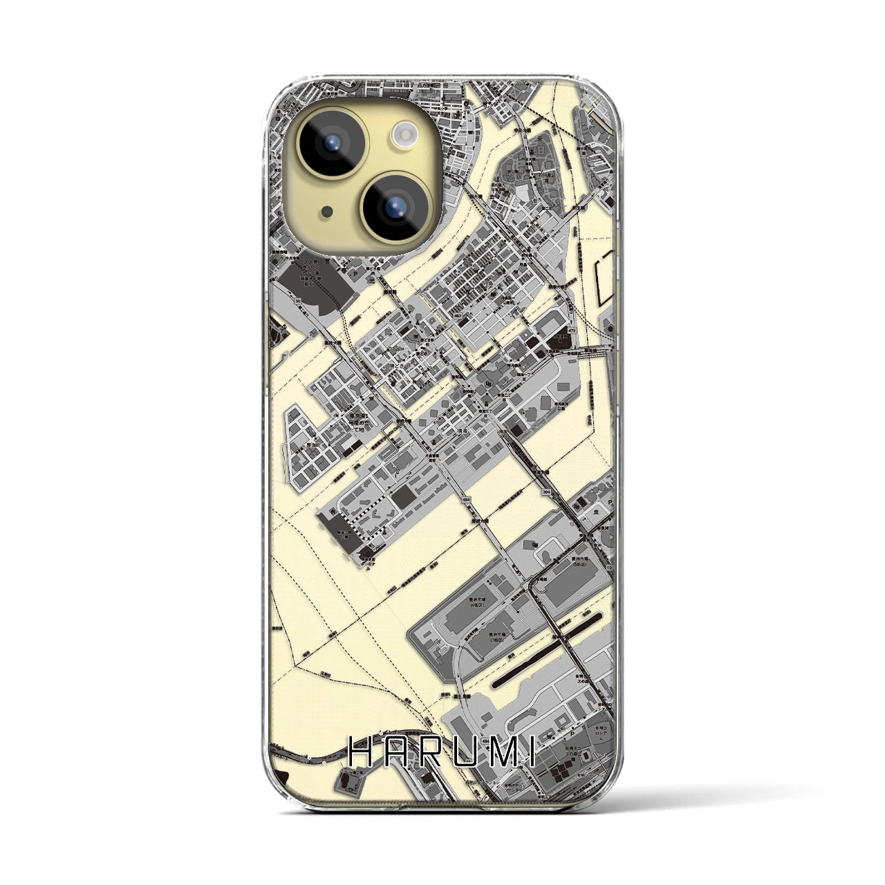 【晴海(東京都)】地図柄iPhoneケース(クリアタイプ)
