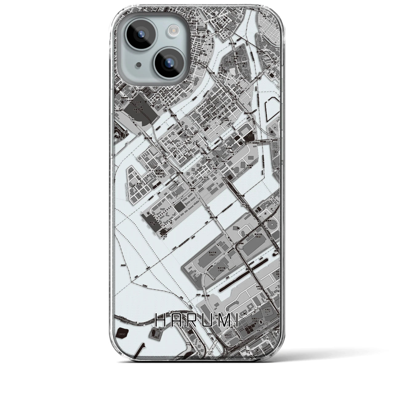 【晴海(東京都)】地図柄iPhoneケース(クリアタイプ)