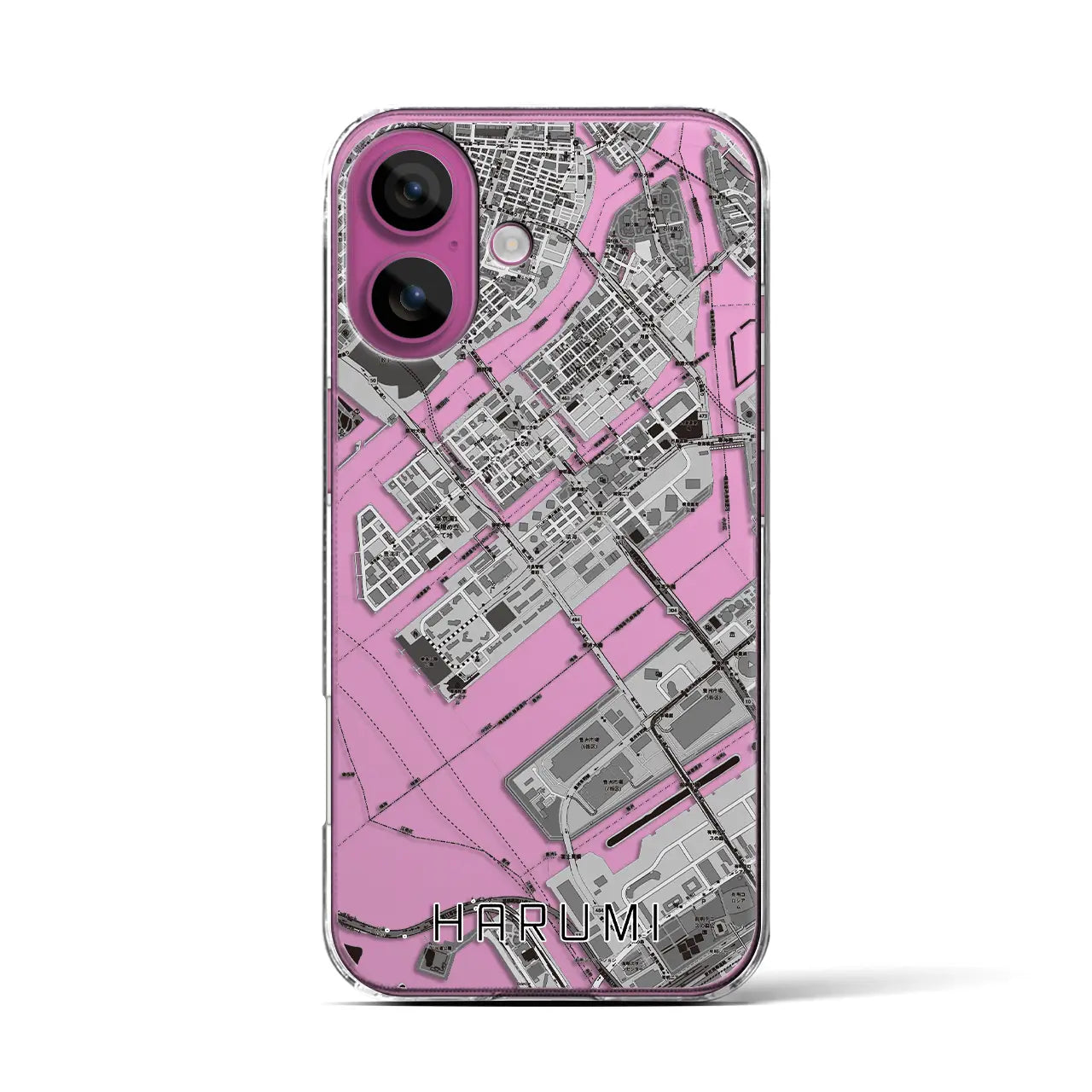 【晴海(東京都)】地図柄iPhoneケース(クリアタイプ)