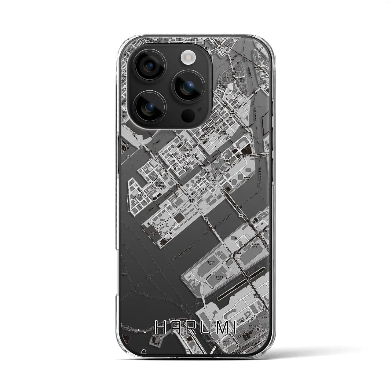 【晴海(東京都)】地図柄iPhoneケース(クリアタイプ)