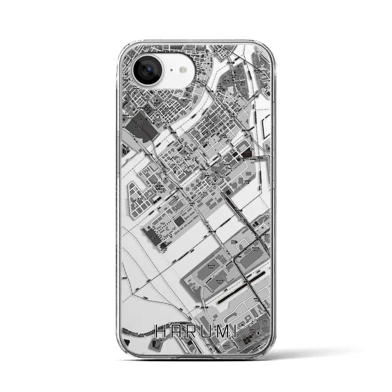 【晴海(東京都)】地図柄iPhoneケース(クリアタイプ)