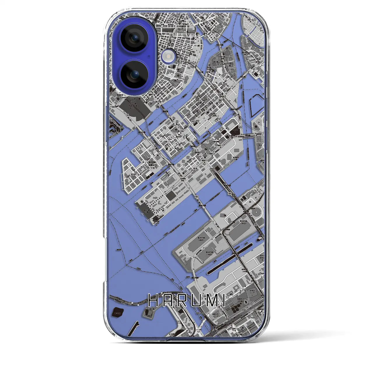 【晴海(東京都)】地図柄iPhoneケース(クリアタイプ)