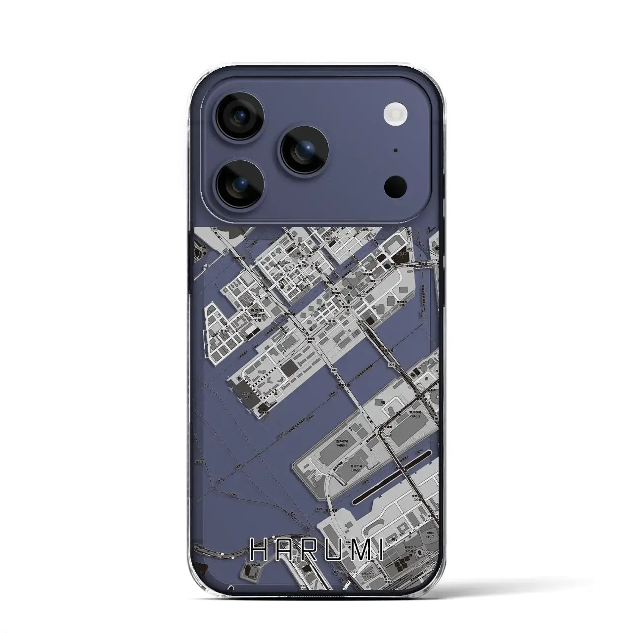 【晴海(東京都)】地図柄iPhoneケース(クリアタイプ)モノトーン・iPhone 17 Pro Max 用