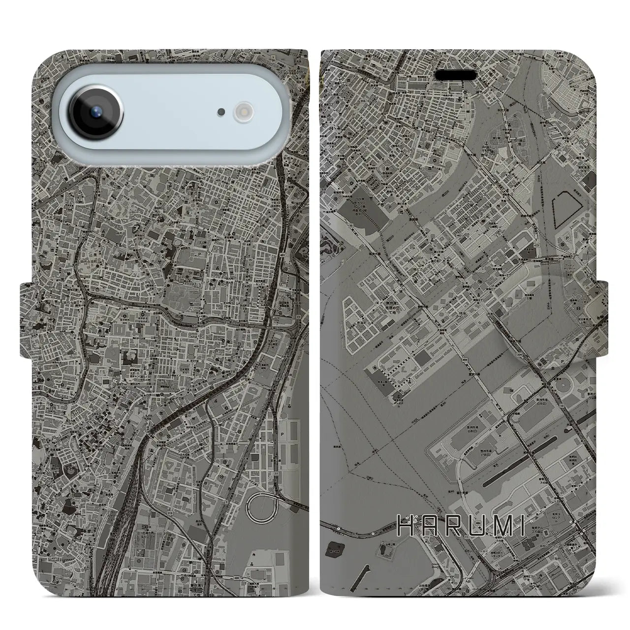 【晴海(東京都)】地図柄iPhoneケース(手帳タイプ)