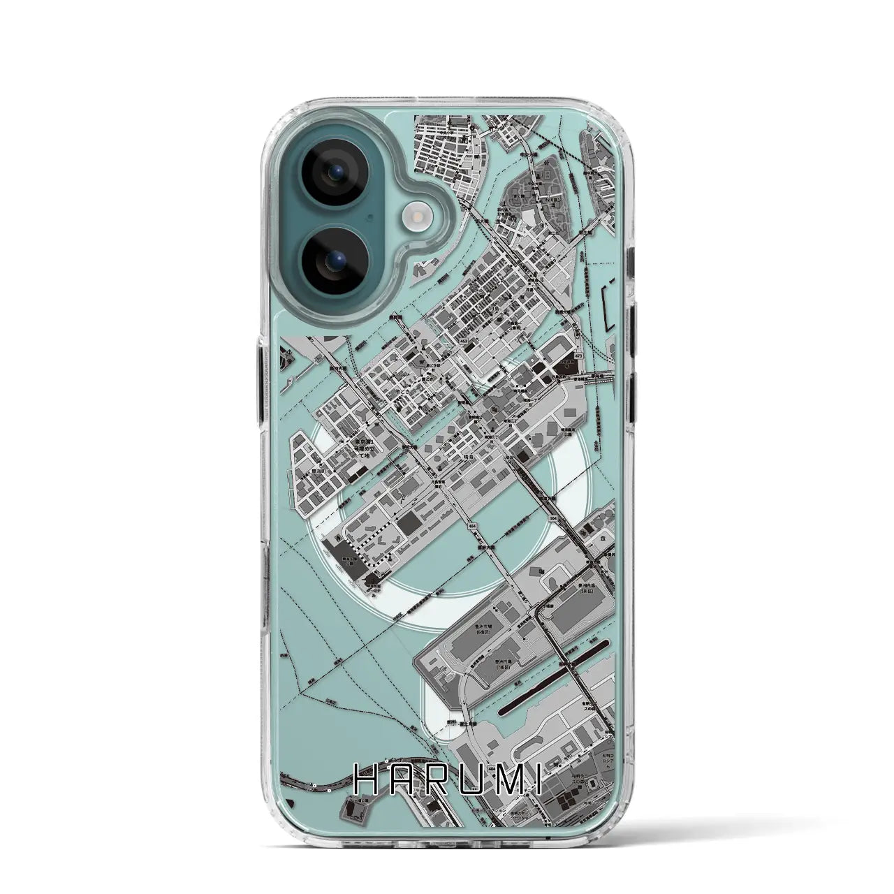 【晴海(東京都)】地図柄iPhoneケース(MagSafeタイプ)モノトーン・iPhone 16 Pro 用