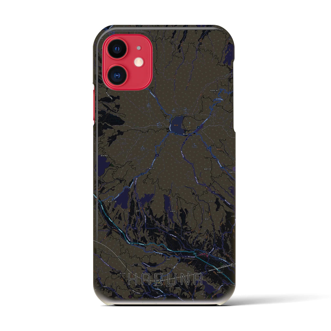 【榛名(群馬県)】地図柄iPhoneケース(バックカバータイプ)