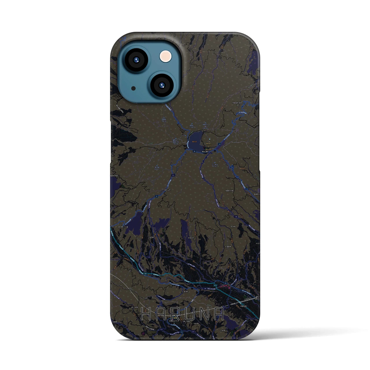 【榛名(群馬県)】地図柄iPhoneケース(バックカバータイプ)