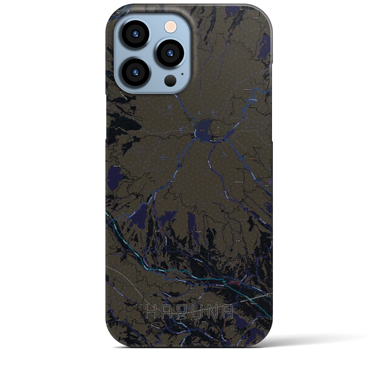 【榛名(群馬県)】地図柄iPhoneケース(バックカバータイプ)