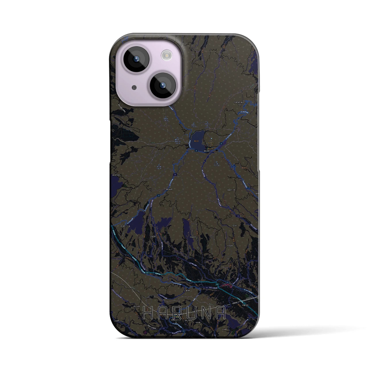 【榛名(群馬県)】地図柄iPhoneケース(バックカバータイプ)