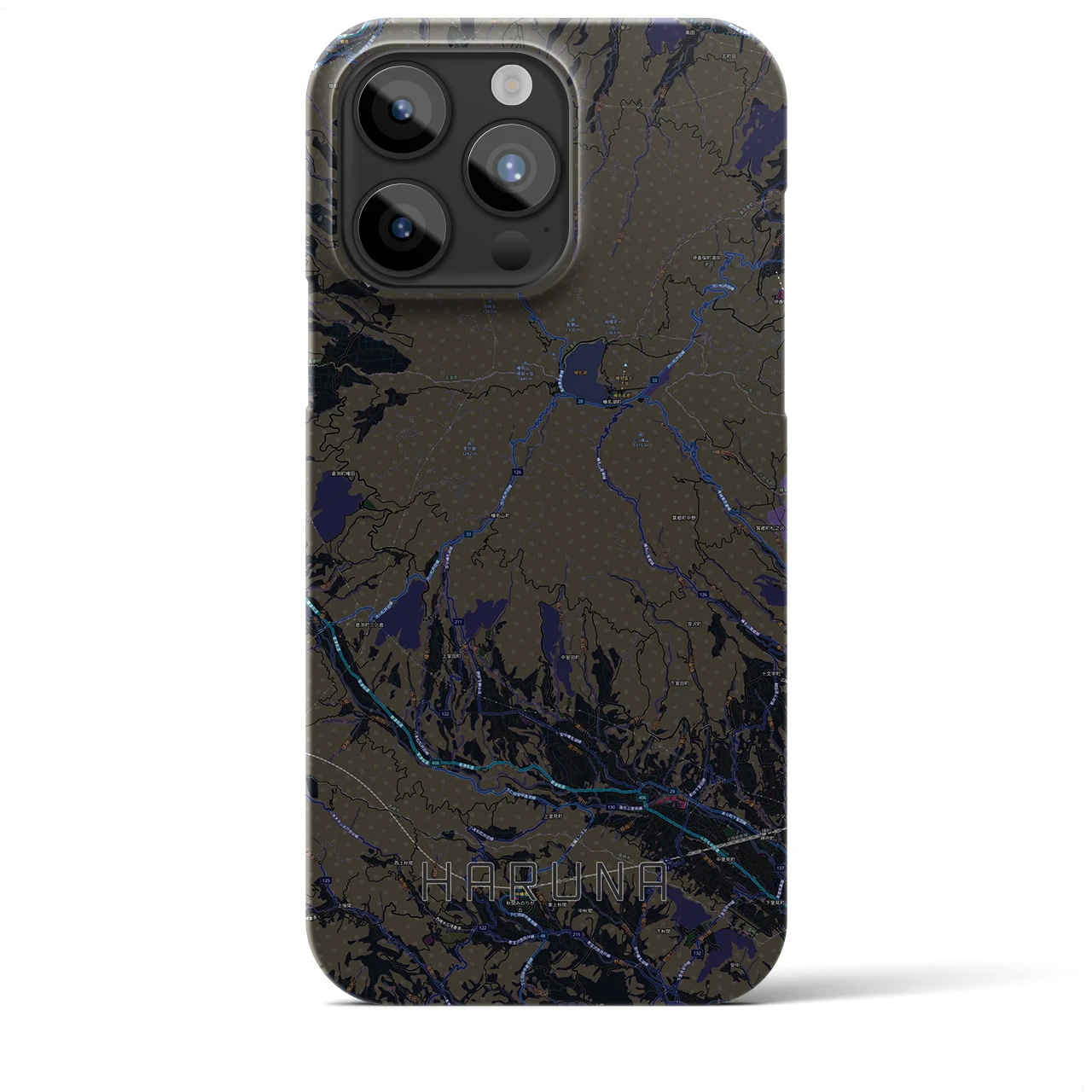 【榛名(群馬県)】地図柄iPhoneケース(バックカバータイプ)