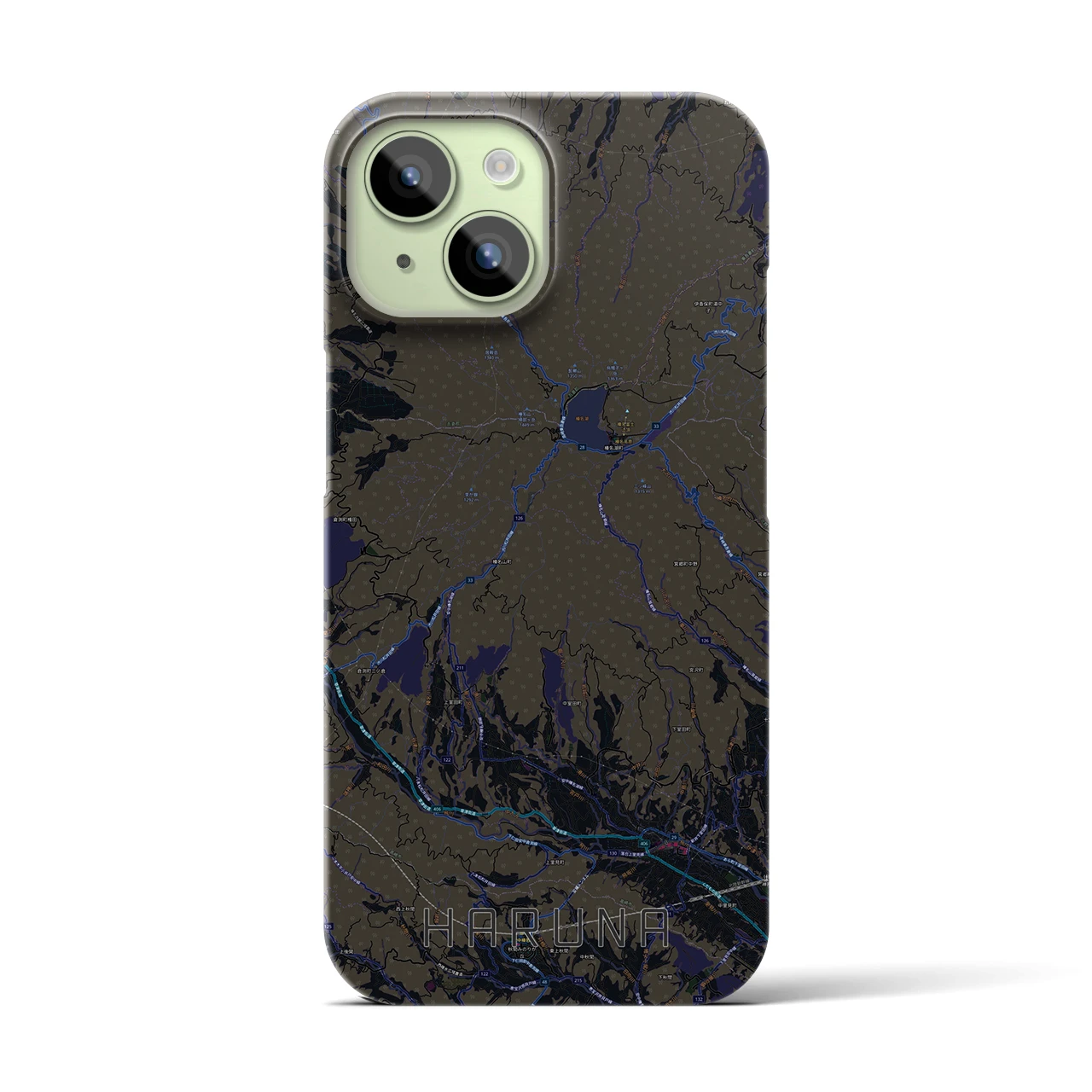 【榛名(群馬県)】地図柄iPhoneケース(バックカバータイプ)